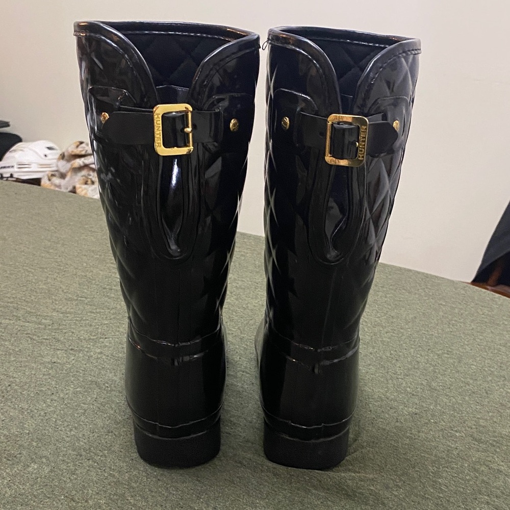 Hunter Black Quilted Women's Rain Boots